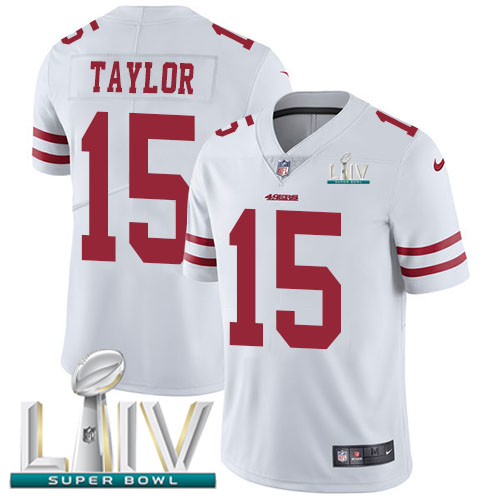San Francisco 49ers Nike #15 Trent Taylor White Super Bowl LIV 2020 Youth Stitched NFL Vapor Untouchable Limited Jersey